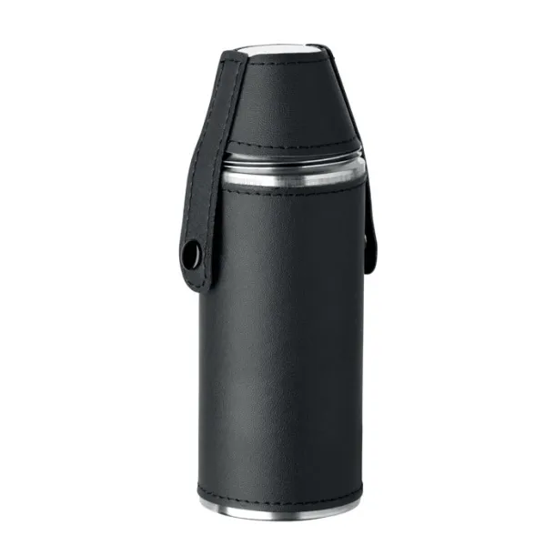 COCOON Hip flask with shot cups Black