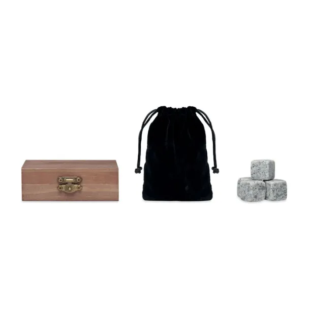 ABERDEEN 9 stone ice cube set in box Wood