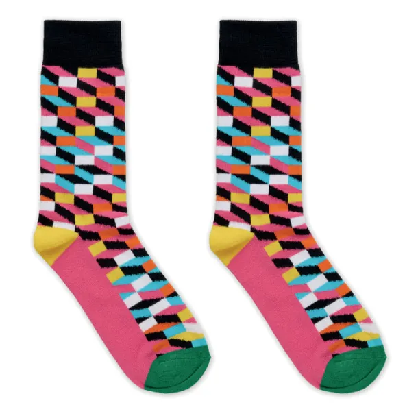 FUNNY L Funny patterned socks Fuchsia