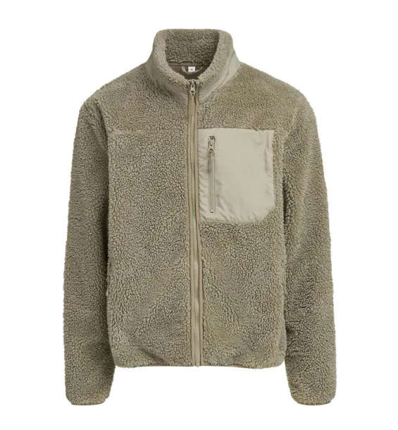  Bonded Sherpa Jacket - Build Your Brand Pale Olive