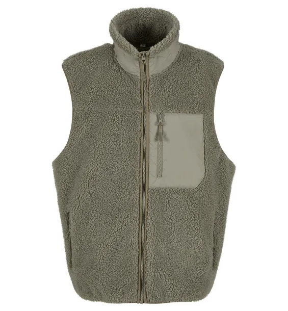  Bonded Sherpa prsluk - Build Your Brand Pale Olive