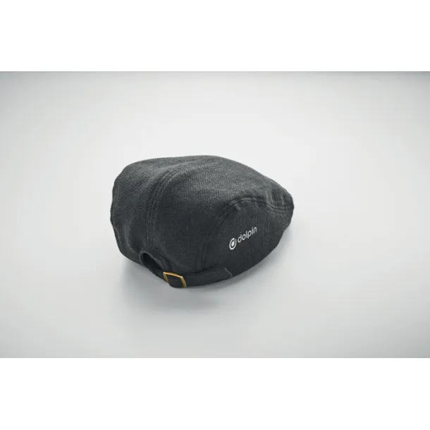 BLIND PEAK Ravna kapa u newsboy stilu, 335 g/m² Crna