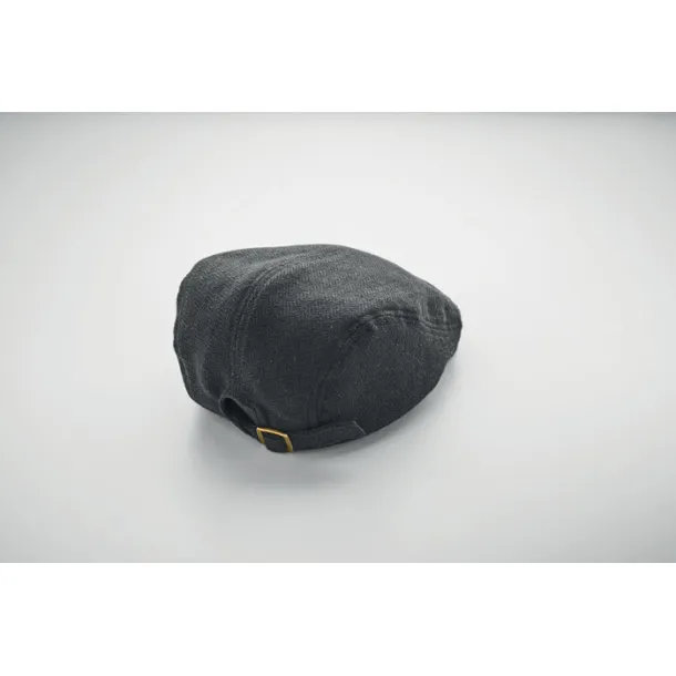 BLIND PEAK Ravna kapa u newsboy stilu, 335 g/m² Crna