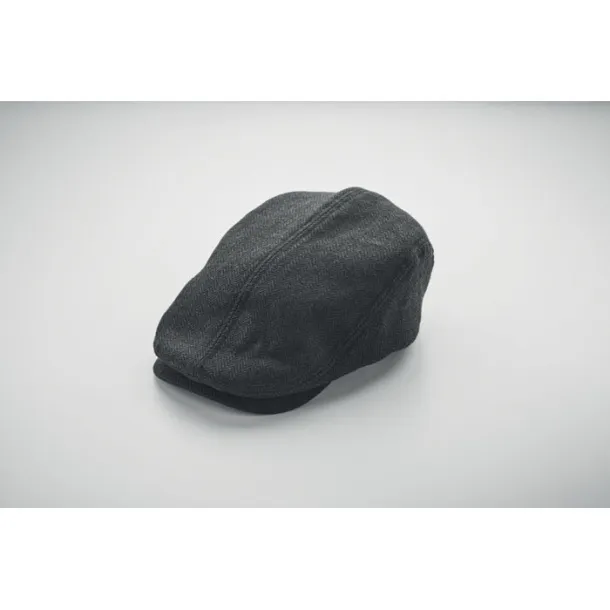 BLIND PEAK Ravna kapa u newsboy stilu, 335 g/m² Crna