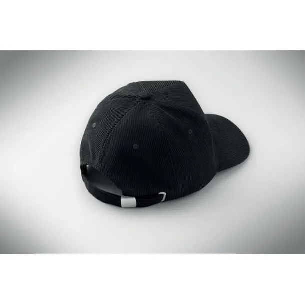 WALE Corduroy 5 panel baseball cap Black