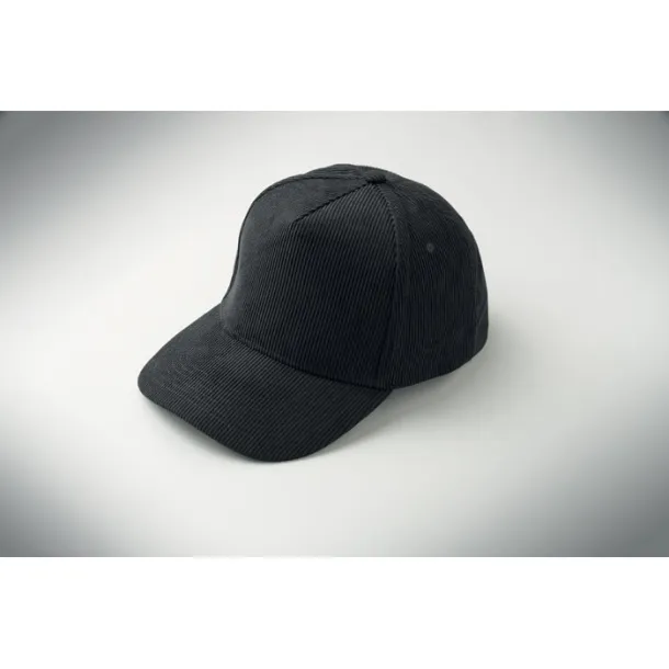WALE Corduroy 5 panel baseball cap Black