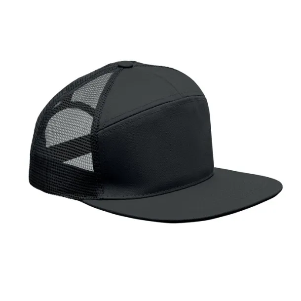 BEAD 7 panel flat visor cap Black