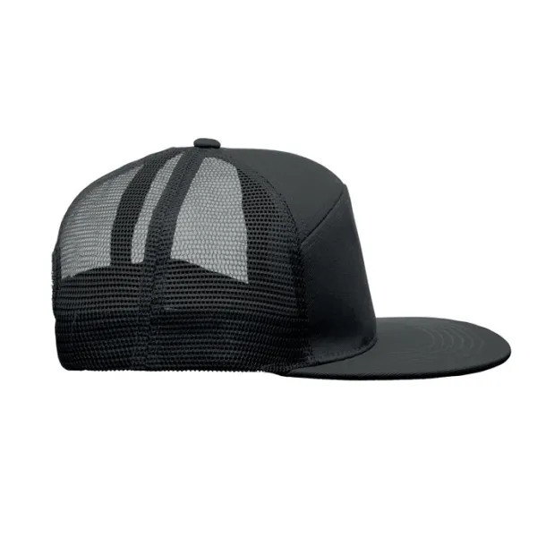 BEAD 7 panel flat visor cap Black
