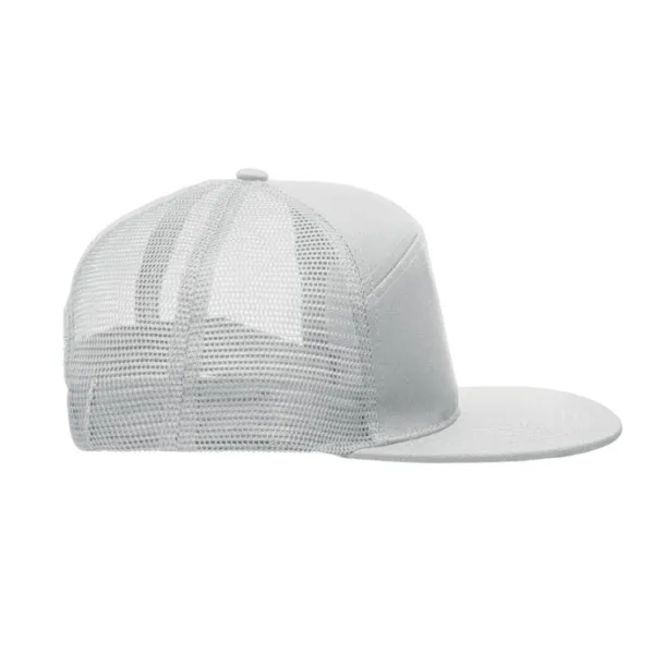 BEAD 7 panel flat visor cap White