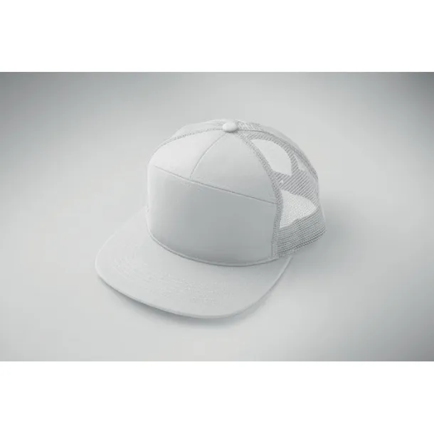 BEAD 7 panel flat visor cap White