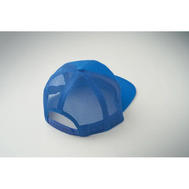 BEAD 7 panel flat visor cap Royal blue