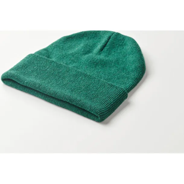 BEANIX pletena kapa s manžetom Dark Green
