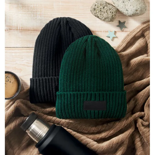 ANVIK 3M pletena kapa s manžetom Dark Green