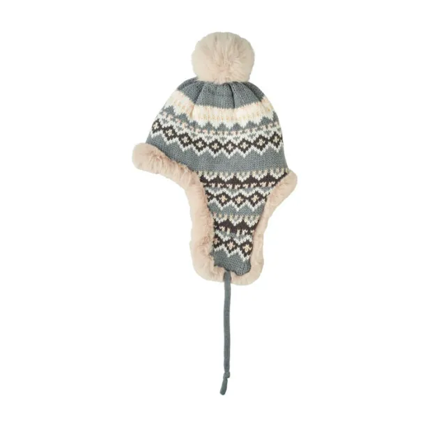 YULONG Knitted beanie with ear flap Grey