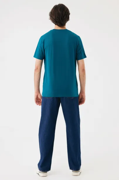 Iqoniq Brett unisex kratka majica od recikliranog pamuka, 180 g/m2 - iqoniq dark teal