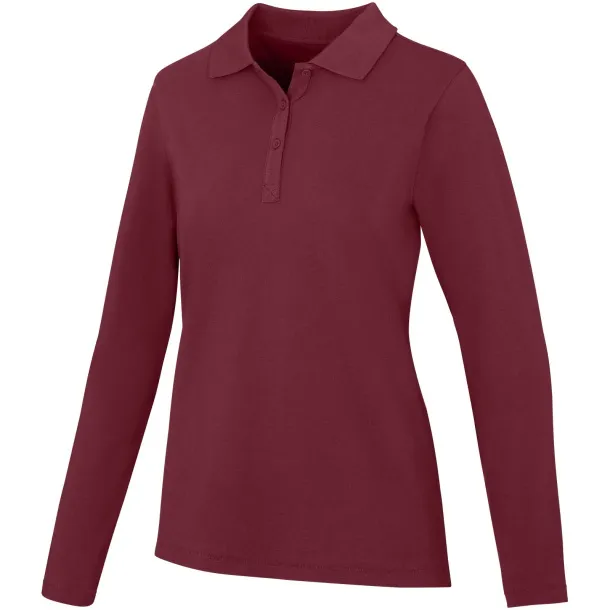 Oakville ženska polo majica dugih rukava, 180 g/m2 - Elevate Life Deep Burgundy