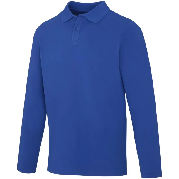 Oakville long sleeve men's polo - Elevate Life Blue