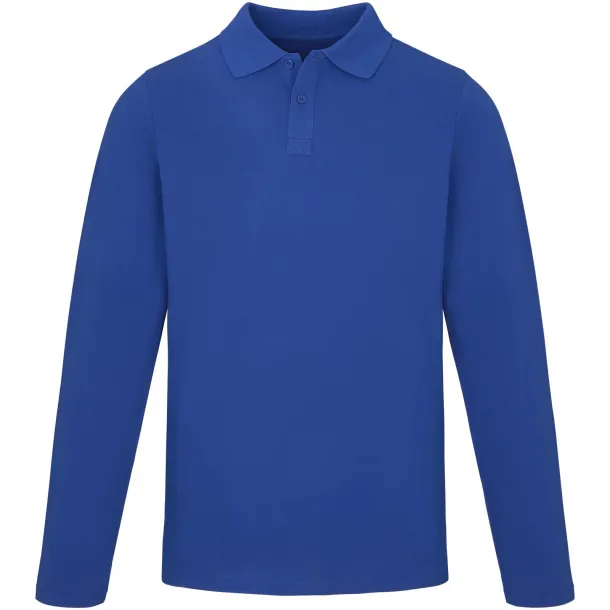 Oakville long sleeve men's polo - Elevate Life Blue