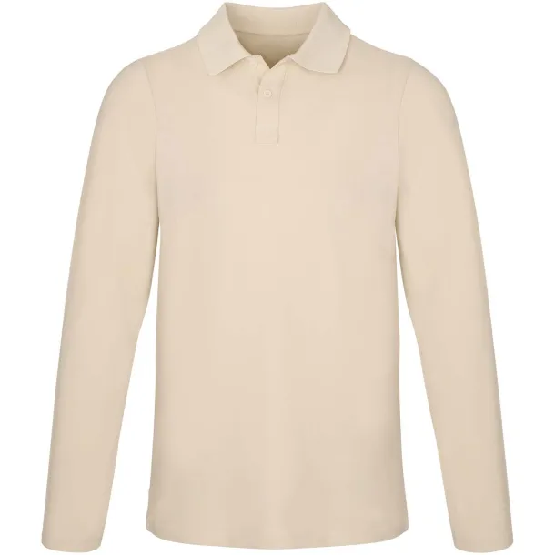 Oakville long sleeve men's polo - Elevate Life Sandstone