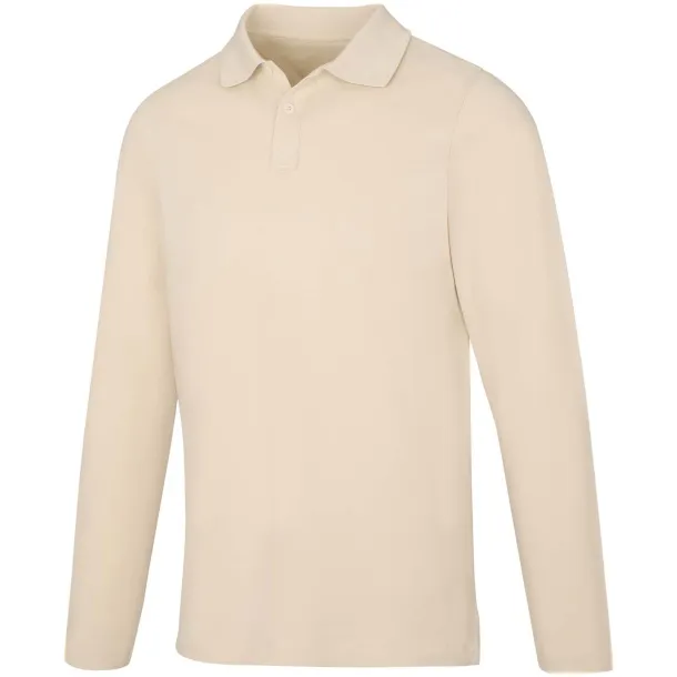 Oakville long sleeve men's polo - Elevate Life Sandstone