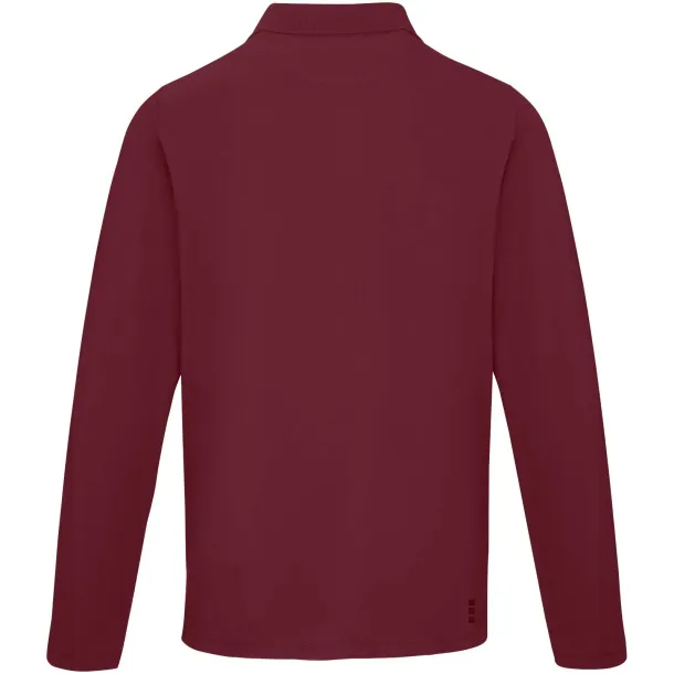 Oakville long sleeve men's polo - Elevate Life Deep Burgundy
