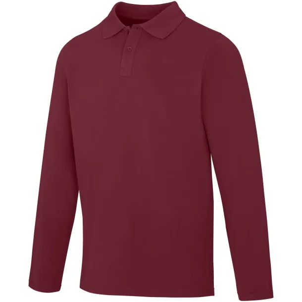 Oakville long sleeve men's polo - Elevate Life Deep Burgundy