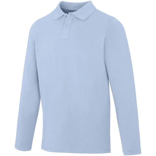 Oakville long sleeve men's polo - Elevate Life Mist Blue