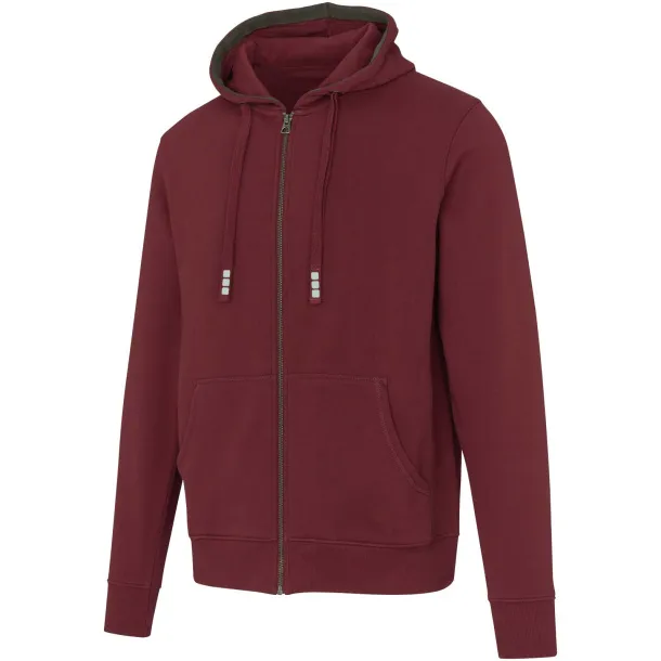 Arora hooded full zip sweater - Elevate Life Deep Burgundy
