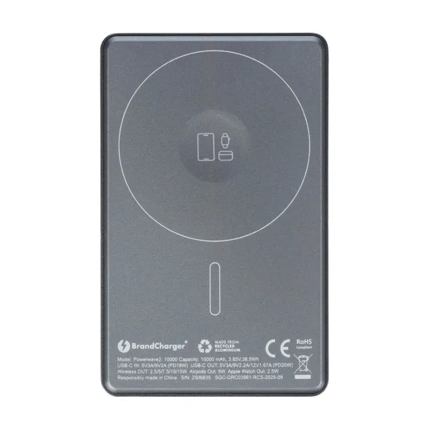  BrandCharger Powerwave 2 prijenosna baterija | 10.000 mAh gun metal