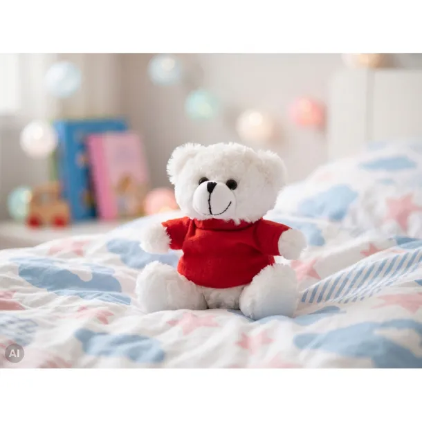 Garrett Plush teddy bear Bijela Crvena
