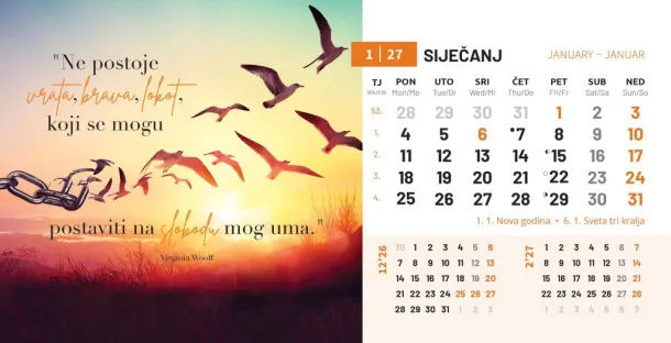  "MOTIVACIJSKI" 13 list., dim: 20,5x14,5 cm, stolni kalendar, koverta, P/50 Color
