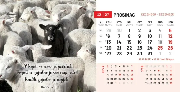  "MOTIVACIJSKI" 13 list., dim: 20,5x14,5 cm, stolni kalendar, koverta, P/50 Color