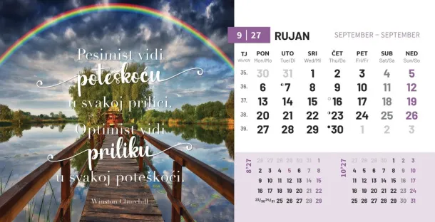  "MOTIVACIJSKI" 13 list., dim: 20,5x14,5 cm, stolni kalendar, koverta, P/50 Color