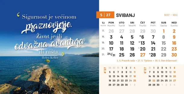  "MOTIVACIJSKI" 13 list., dim: 20,5x14,5 cm, stolni kalendar, koverta, P/50 Color