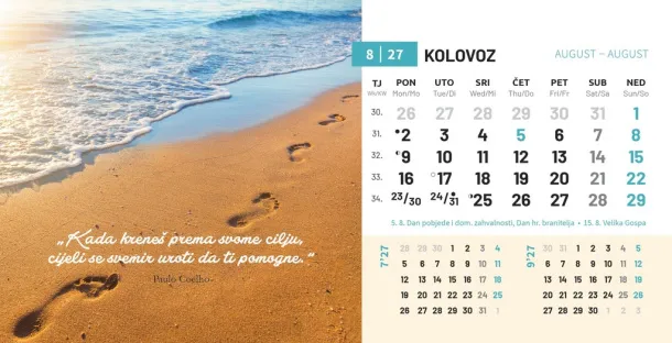  "MOTIVACIJSKI" 13 sheets, format: 20,5x14,5 cm, desk calendar, envelope, P/50 Color