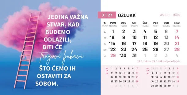  "MOTIVACIJSKI" 13 list., dim: 20,5x14,5 cm, stolni kalendar, koverta, P/50 Color