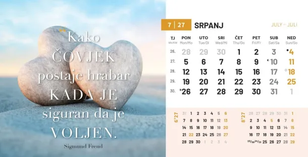  "MOTIVACIJSKI" 13 sheets, format: 20,5x14,5 cm, desk calendar, envelope, P/50 Color
