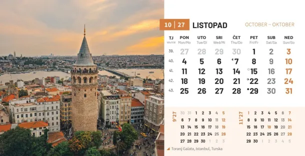  "BISERI SVIJETA" 13 list., dim: 20,5x14,5 cm, stolni kalendar, koverta, P/50 Color