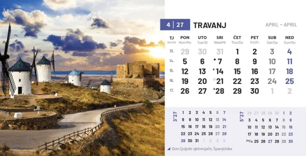  "BISERI SVIJETA" 13 list., dim: 20,5x14,5 cm, stolni kalendar, koverta, P/50 Color