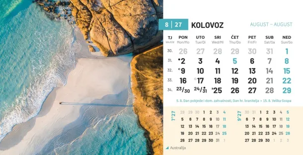  "BISERI SVIJETA" 13 list., dim: 20,5x14,5 cm, stolni kalendar, koverta, P/50 Color
