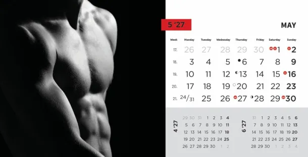  "MASCULINE" 13 sheets, format: 20,5x14,5 cm, desk calendar, envelope, P/50 Color