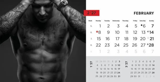  "MASCULINE" 13 sheets, format: 20,5x14,5 cm, desk calendar, envelope, P/50 Color