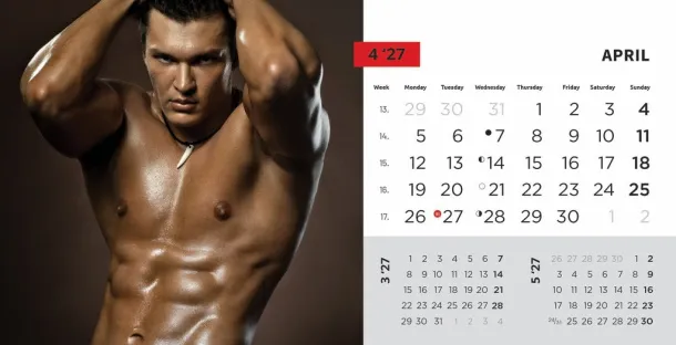  "MASCULINE" 13 list., dim: 20,5x14,5 cm, stolni kalendar, koverta, P/100 Color