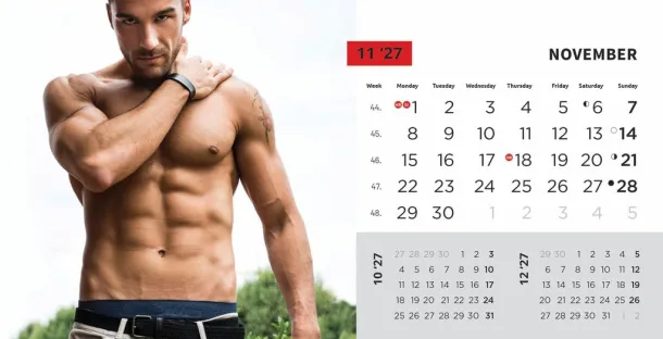  "MASCULINE" 13 list., dim: 20,5x14,5 cm, stolni kalendar, koverta, P/100 Color