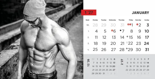  "MASCULINE" 13 list., dim: 20,5x14,5 cm, stolni kalendar, koverta, P/100 Color