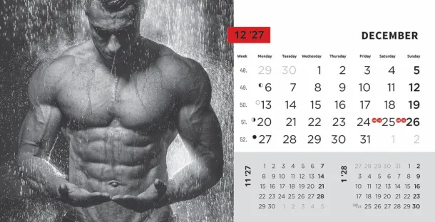  "MASCULINE" 13 list., dim: 20,5x14,5 cm, stolni kalendar, koverta, P/100 Color