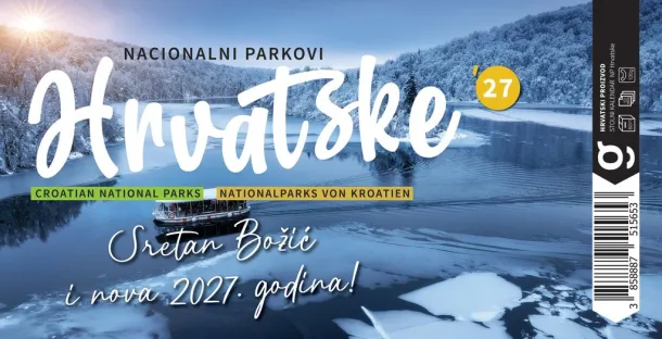  "NACIONALNI PARKOVI HRVATSKE" 13 sheets, format: 20,5x14,5 cm, desk calendar, envelope, P/50 Color