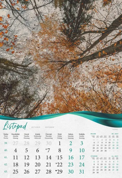  "ŠUME, VODE I MORE" color calendar Color