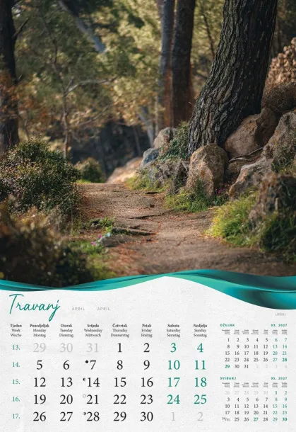  "ŠUME, VODE I MORE" color calendar Color
