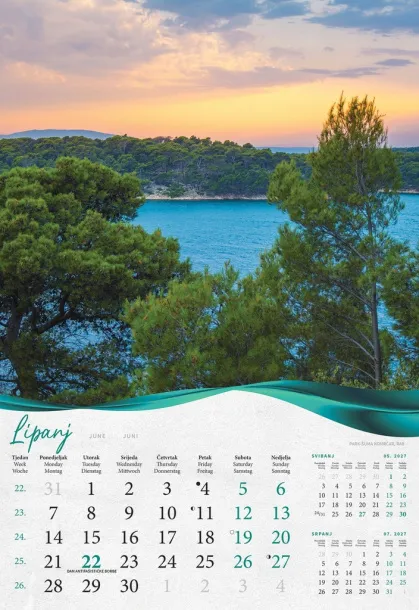  "ŠUME, VODE I MORE" color calendar Color